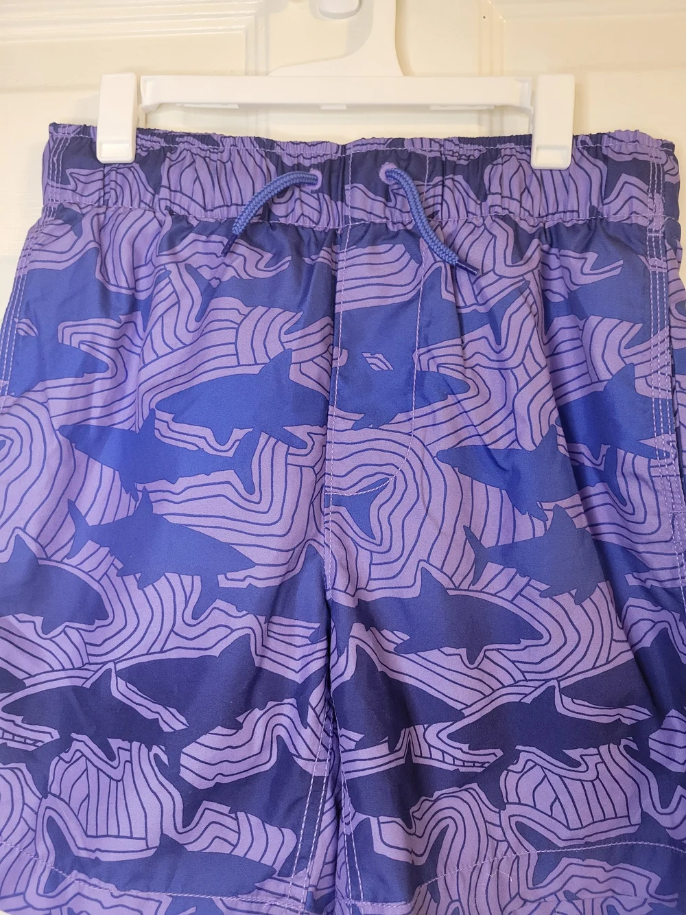 GAP Kids Purple Shark Patterned Swim Trunks